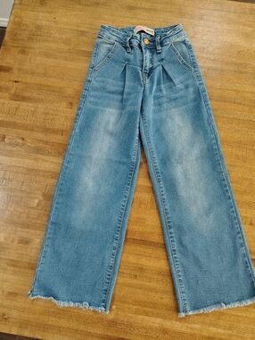 DENIM DIVA High-Rise Wide Leg Jeans in Light Blue Size 7